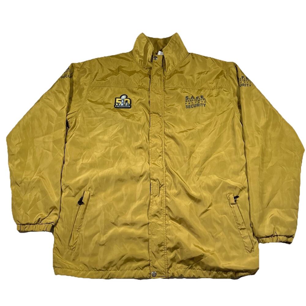 Super Bowl 50 SAFE Security Jacket Gold NFL Staff Event Coat Men’s Large
